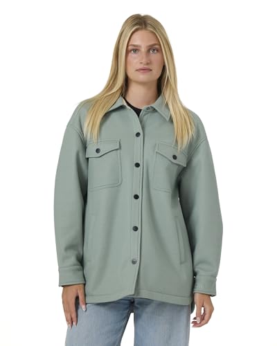 Roxy Women's Sherpa Bonded Shirt Jacket –Flannel Shacket, True